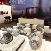 Detail of large product display with large format prints in background
