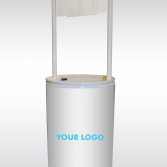 Product dump bin with header