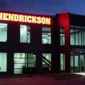 Backlit building signage and logo