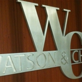 Reception area logo / branding