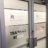 Glass door and window branded frosting